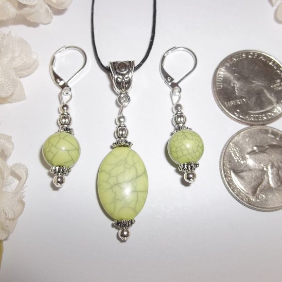 Jewelry Set Matching Earrings Necklace Beaded Handmade Accessory Gift Girl 6207 - Picture 2 of 9